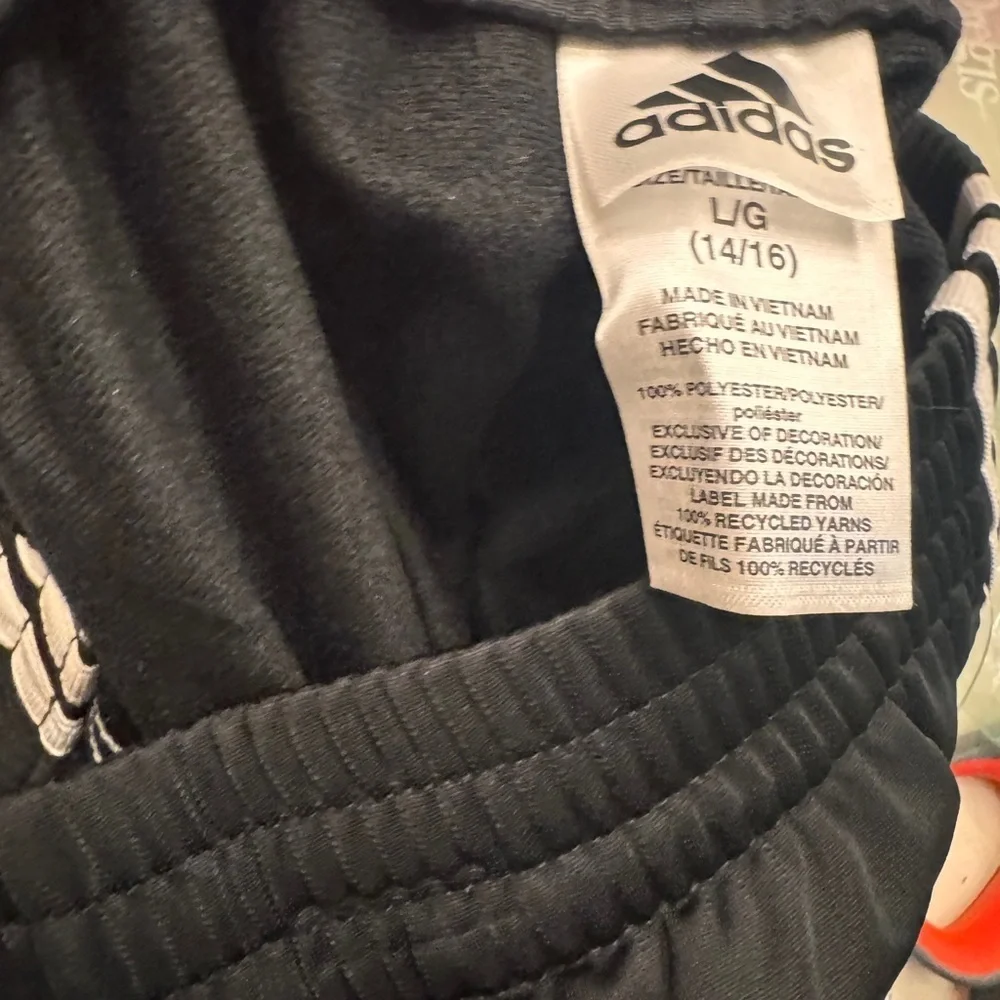 NWT adidas Black Joggers with White Triple Stripes — Kids